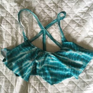 Turquoise flowy bikini top